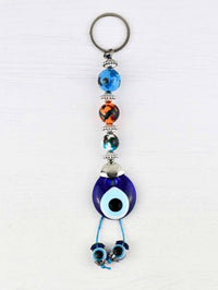 Evil Eye Keyring Colourful Balls Blue