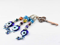 Evil Eye Keyring Colourful Balls Blue