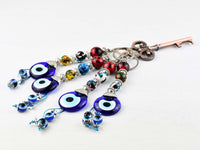 Evil Eye Keyring Colourful Balls Red