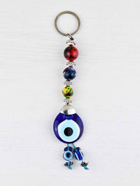 Evil Eye Keyring Colourful Balls Red