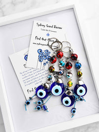 Evil Eye Keyring Triple Colourful Balls Red Evil Eye Sydney Grand Bazaar 