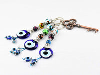 Evil Eye Keyring Colourful Balls White