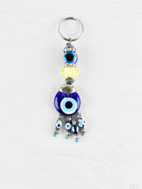 Evil Eye Keyring Yellow Crystal Bead Evil Eye Sydney Grand Bazaar 