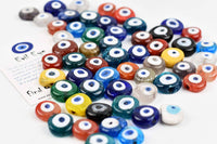 Evil Eye Multicoloured Authentic Flat Round Glass Beads Evil Eye Sydney Grand Bazaar 