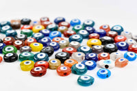 Evil Eye Multicoloured Authentic Flat Round Glass Beads Evil Eye Sydney Grand Bazaar 