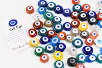 Evil Eye Multicoloured Authentic Flat Round Glass Beads Evil Eye Sydney Grand Bazaar 