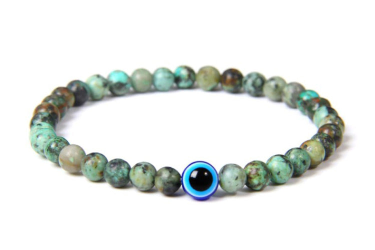 Evil Eye Coloured Natural Stone Bracelet Beads