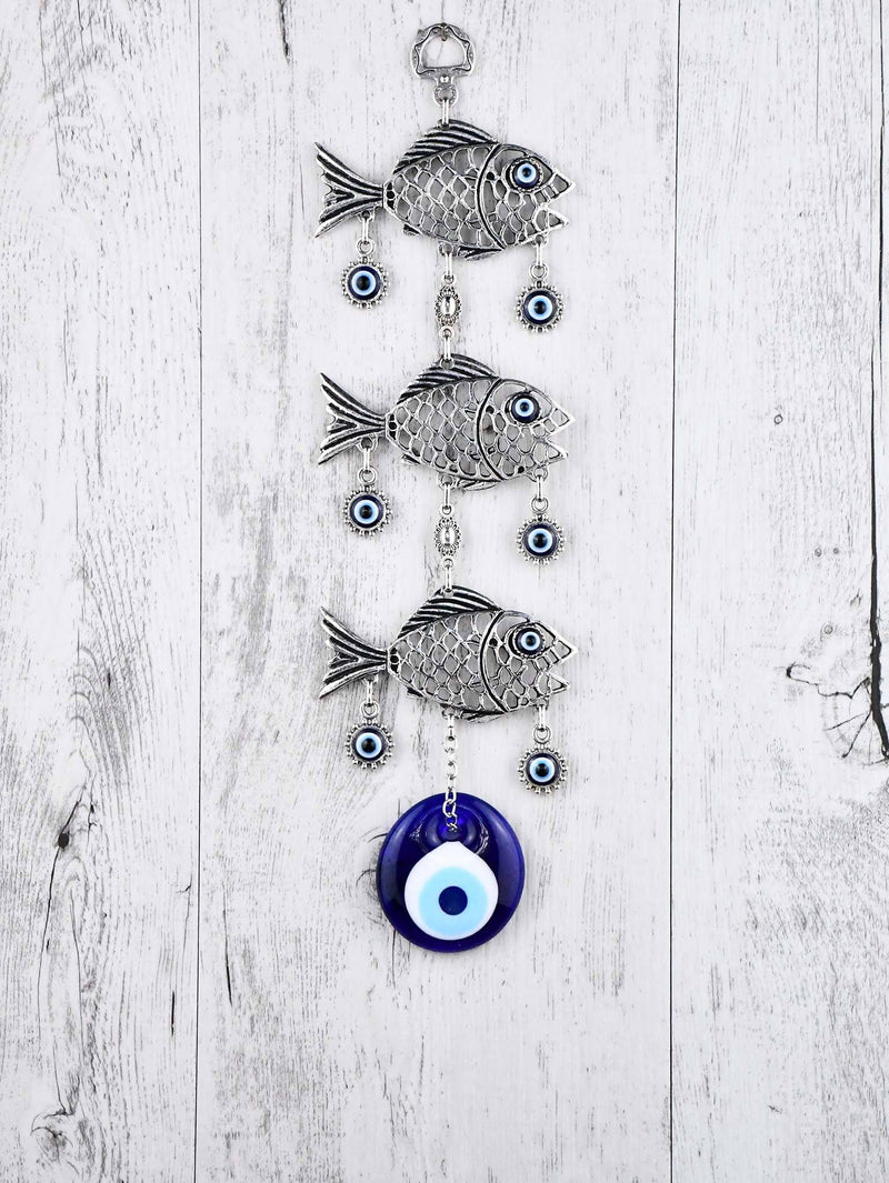 Evil Eye Ornament Triple Fish