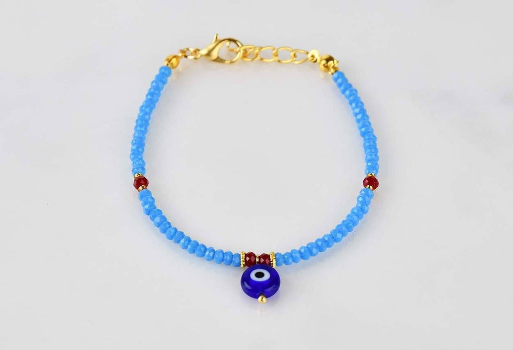 Evil Eye Single Bracelet Porcelain Beads Blue Evil Eye Sydney Grand Bazaar 