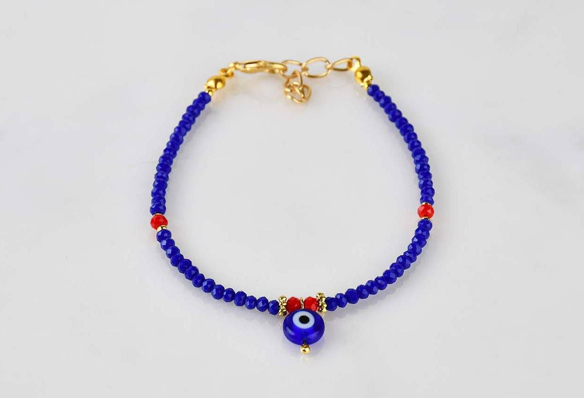 Evil Eye Single Bracelet Porcelain Beads Navy Evil Eye Sydney Grand Bazaar 