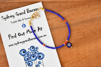 Evil Eye Single Bracelet Porcelain Beads Navy Evil Eye Sydney Grand Bazaar 