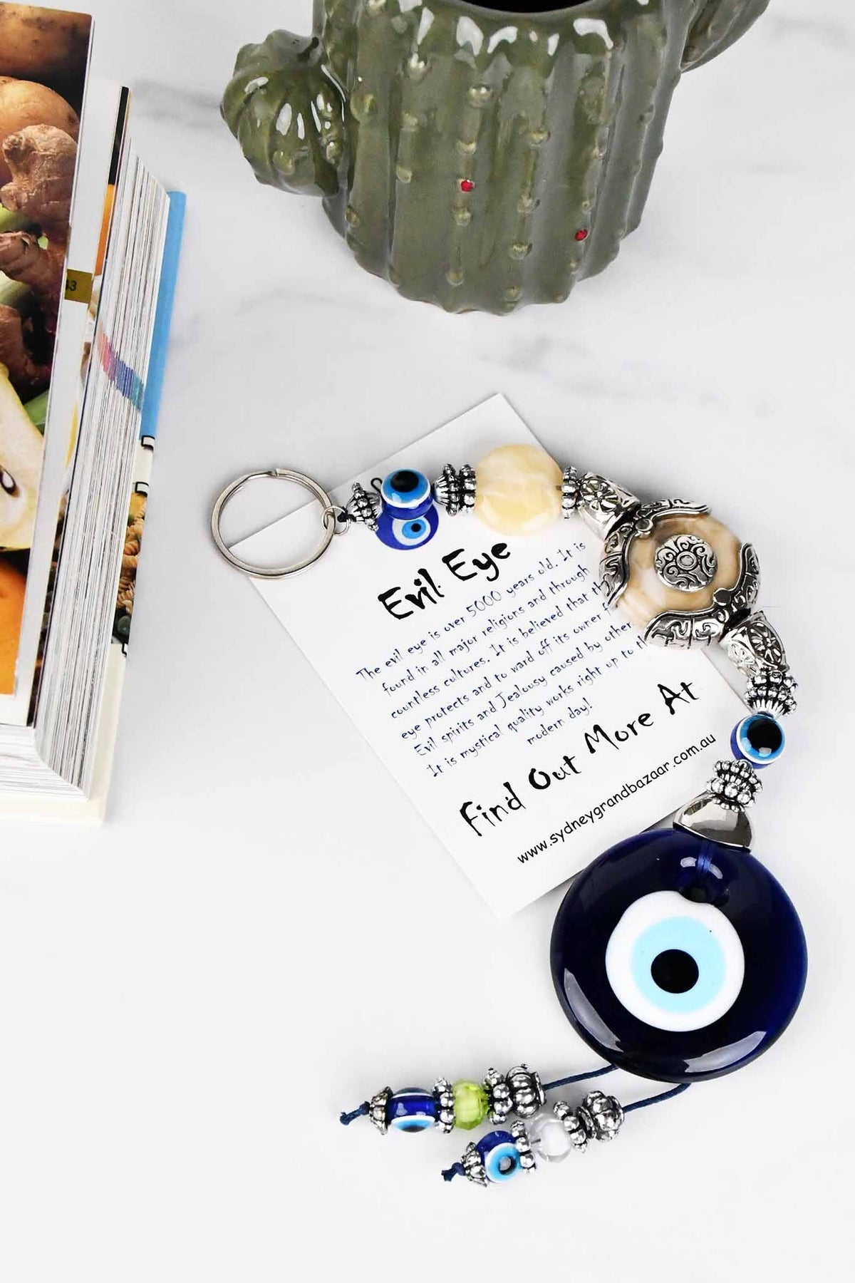 Evil Eye Wall Hanging Candy Bead Vanilla Evil Eye Sydney Grand Bazaar 