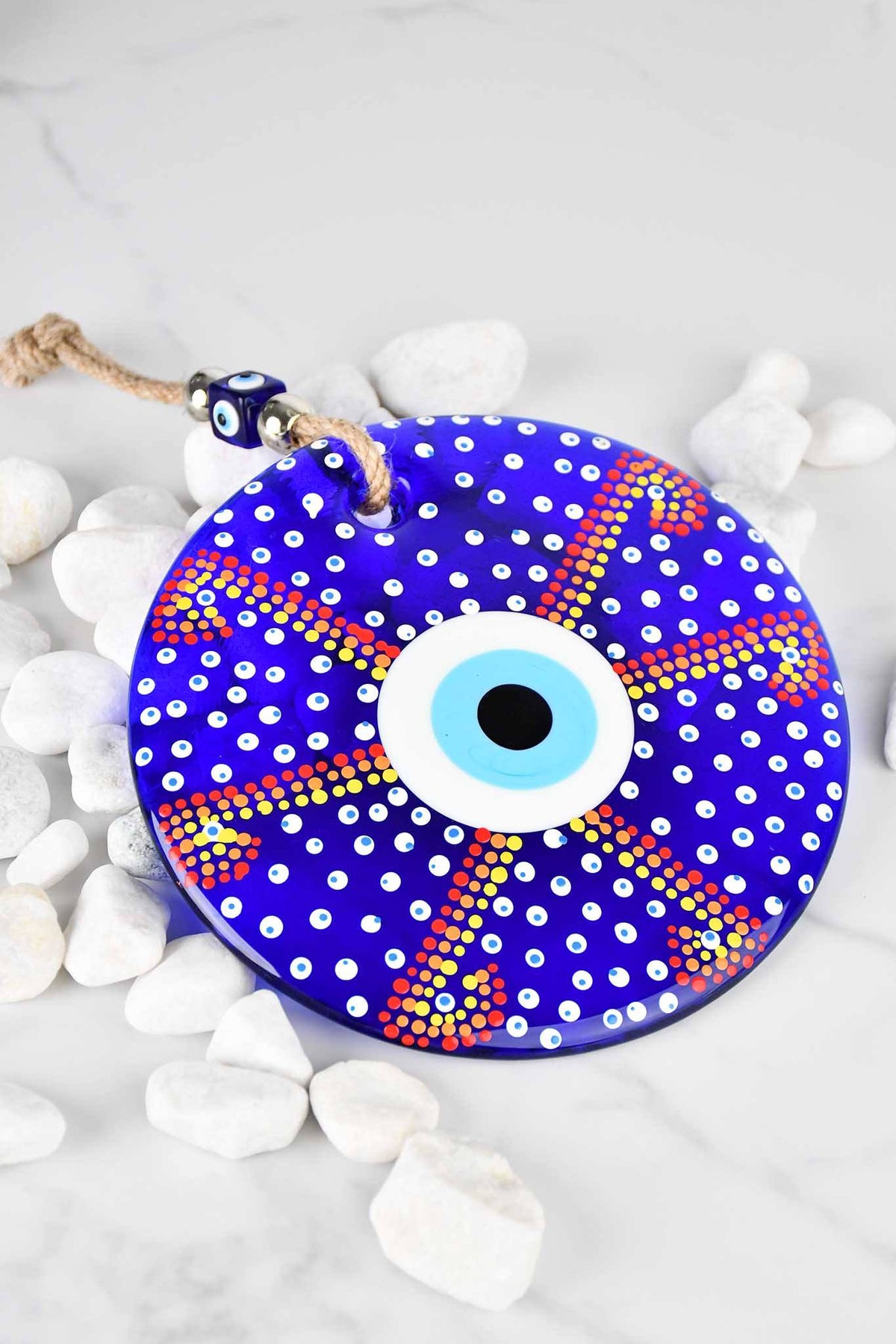 Evil Eye Wall Hanging Colourful Painted 18cm Design 2 Evil Eye Sydney Grand Bazaar 