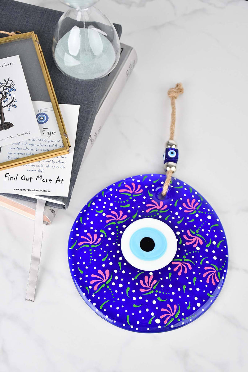 Evil Eye Wall Hanging Colourful Painted Medium Design 3 Evil Eye Sydney Grand Bazaar 