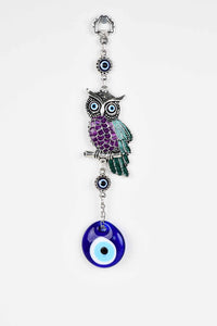 Evil Eye Wall Ornament Owl Purple Green Evil Eye Sydney Grand Bazaar 