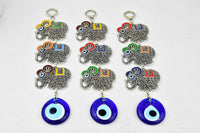 Evil Eye Wall Ornament Triple Elephant Multicoloured Evil Eye Sydney Grand Bazaar 