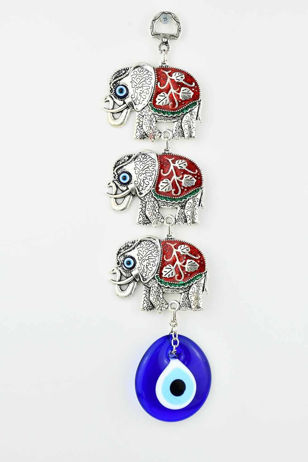 Evil Eye Wall Ornament Triple Elephant Red Evil Eye Sydney Grand Bazaar 