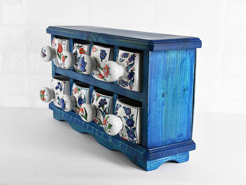 Handmade Wooden 8 Drawer Storage Box Blue Colour Sydney Grand Bazaar 