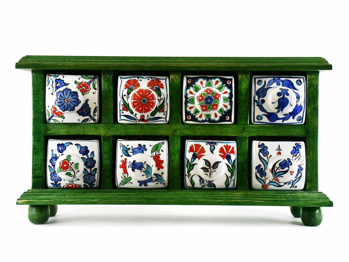 Handmade Wooden 8 Drawer Storage Box Green Colour Sydney Grand Bazaar 
