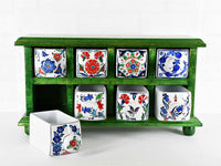 Handmade Wooden 8 Drawer Storage Box Green Colour Sydney Grand Bazaar 