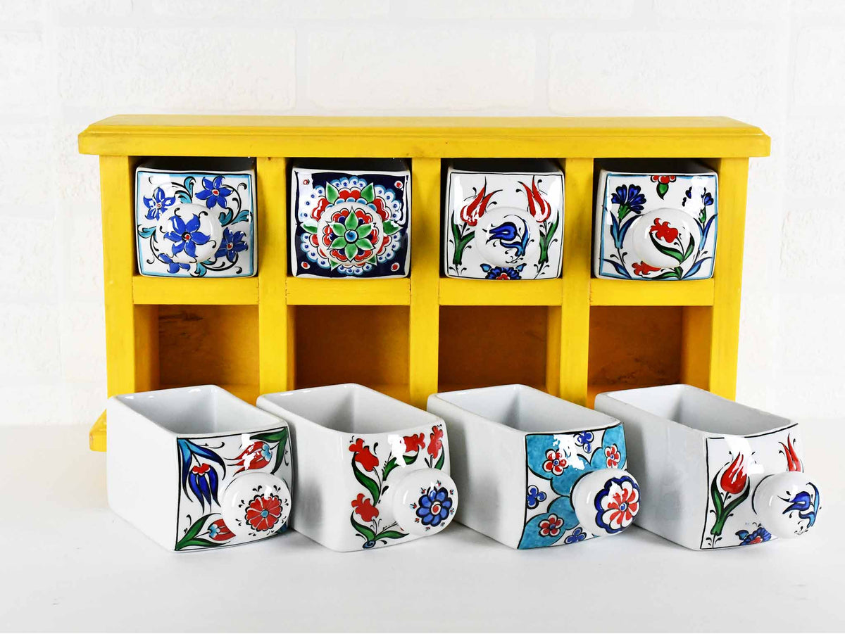 Handmade Wooden 8 Drawer Storage Box Yellow Colour Sydney Grand Bazaar 