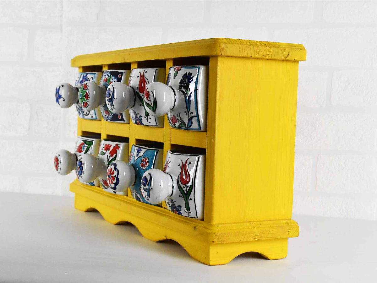 Handmade Wooden 8 Drawer Storage Box Yellow Colour Sydney Grand Bazaar 