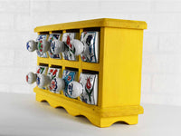 Handmade Wooden 8 Drawer Storage Box Yellow Colour Sydney Grand Bazaar 