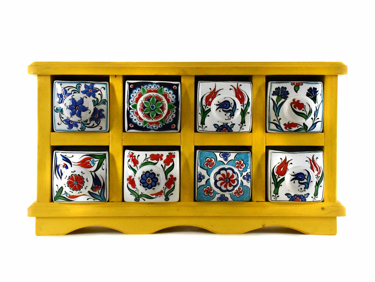 Handmade Wooden 8 Drawer Storage Box Yellow Colour Sydney Grand Bazaar 