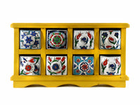 Handmade Wooden 8 Drawer Storage Box Yellow Colour Sydney Grand Bazaar 
