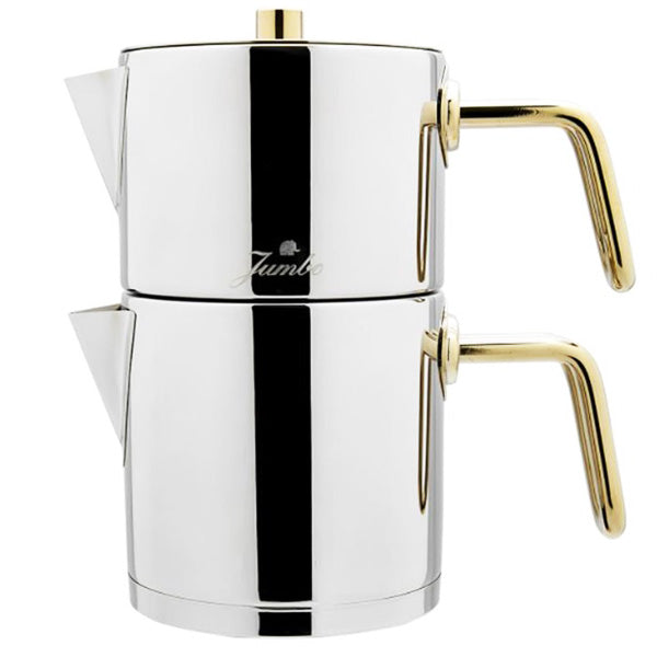 Jumbo Premium Metalix Full Teapot Gold Handle Stainless Steel & Titanium Teapots Sydney Grand Bazaar 