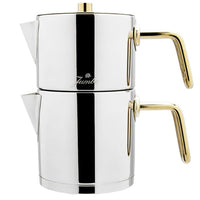 Jumbo Premium Metalix Full Teapot Gold Handle Stainless Steel & Titanium Teapots Sydney Grand Bazaar 