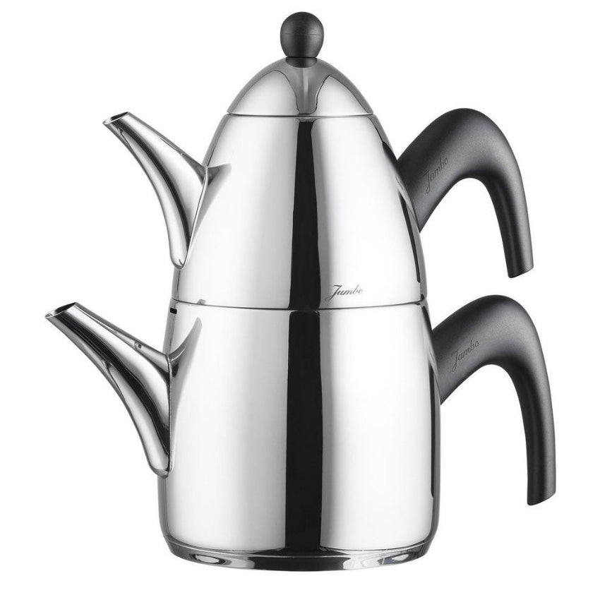 Jumbo Premium Teapot 6500 Stainless Titanium Metal Black Handle Stainless Steel & Titanium Teapots Sydney Grand Bazaar 