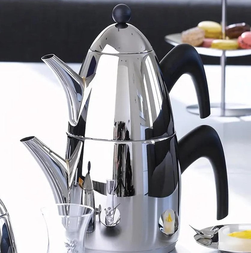 Jumbo Premium Teapot 6500 Stainless Titanium Metal Black Handle Stainless Steel & Titanium Teapots Sydney Grand Bazaar 