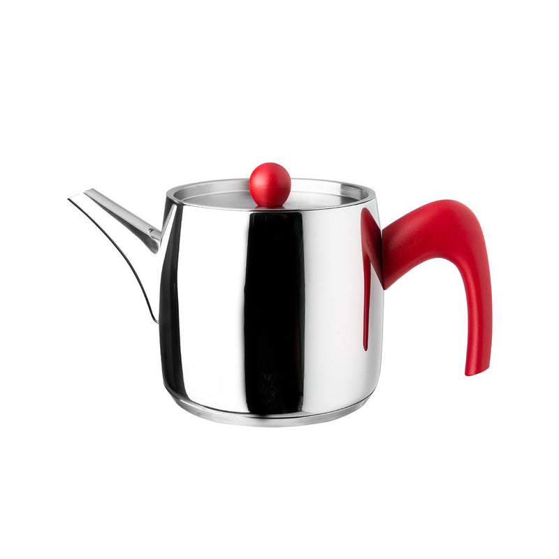 Jumbo Premium Teapot 6500 Stainless Titanium Metal Red Handle Stainless Steel & Titanium Teapots Sydney Grand Bazaar 