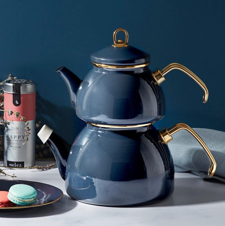 Authentic Iron Cast Kettle Teapot 720ml Blue