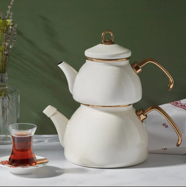 Karaca Authentic Retro Enamel Anthracite Teapot