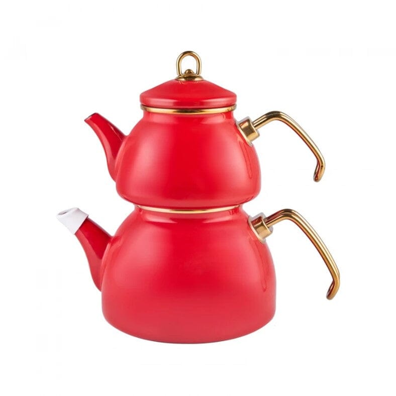 Karaca Authentic Retro Enamel Red Teapot Stainless Steel & Titanium Teapots Karaca 