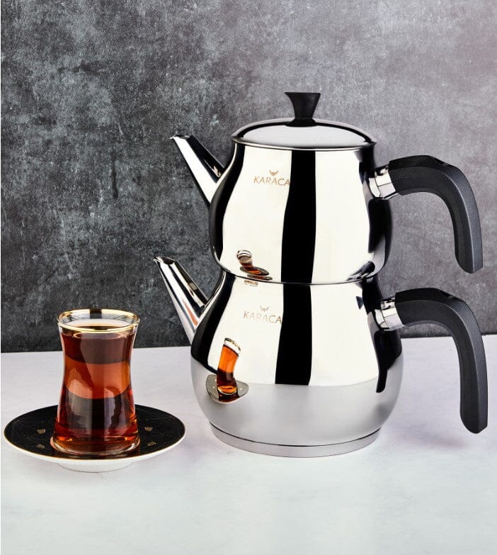 Karaca Kayra Metal Teapot Black Handle Stainless Steel & Titanium Teapots Karaca 