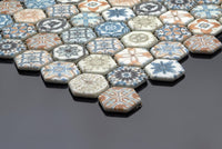 La Platera Multicoloured Hexagon Mosaic Tile Mosaic Tile Sydney Grand Bazaar 