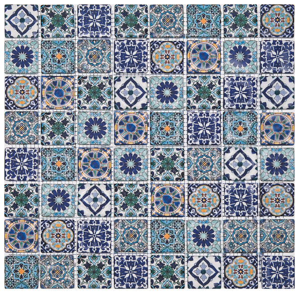 Mallorca Multicoloured Mosaic Tile 38x38cm Mosaic Tile Sydney Grand Bazaar 