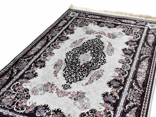 Prayer Rug Black Central Medallion Grey Textile Sydney Grand Bazaar 