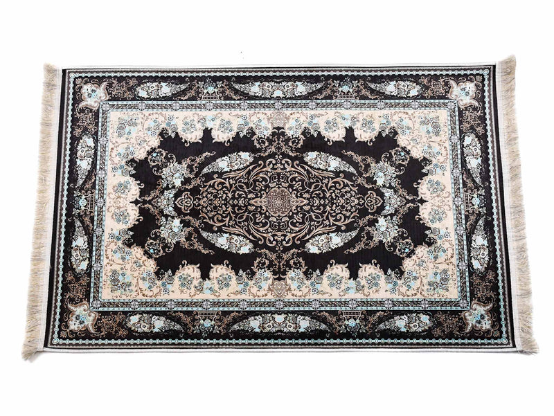 Prayer Rug Black Central Medallion Light Brown Textile Sydney Grand Bazaar 