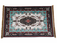 Prayer Rug Black Central Medallion Sea Green Textile Sydney Grand Bazaar 