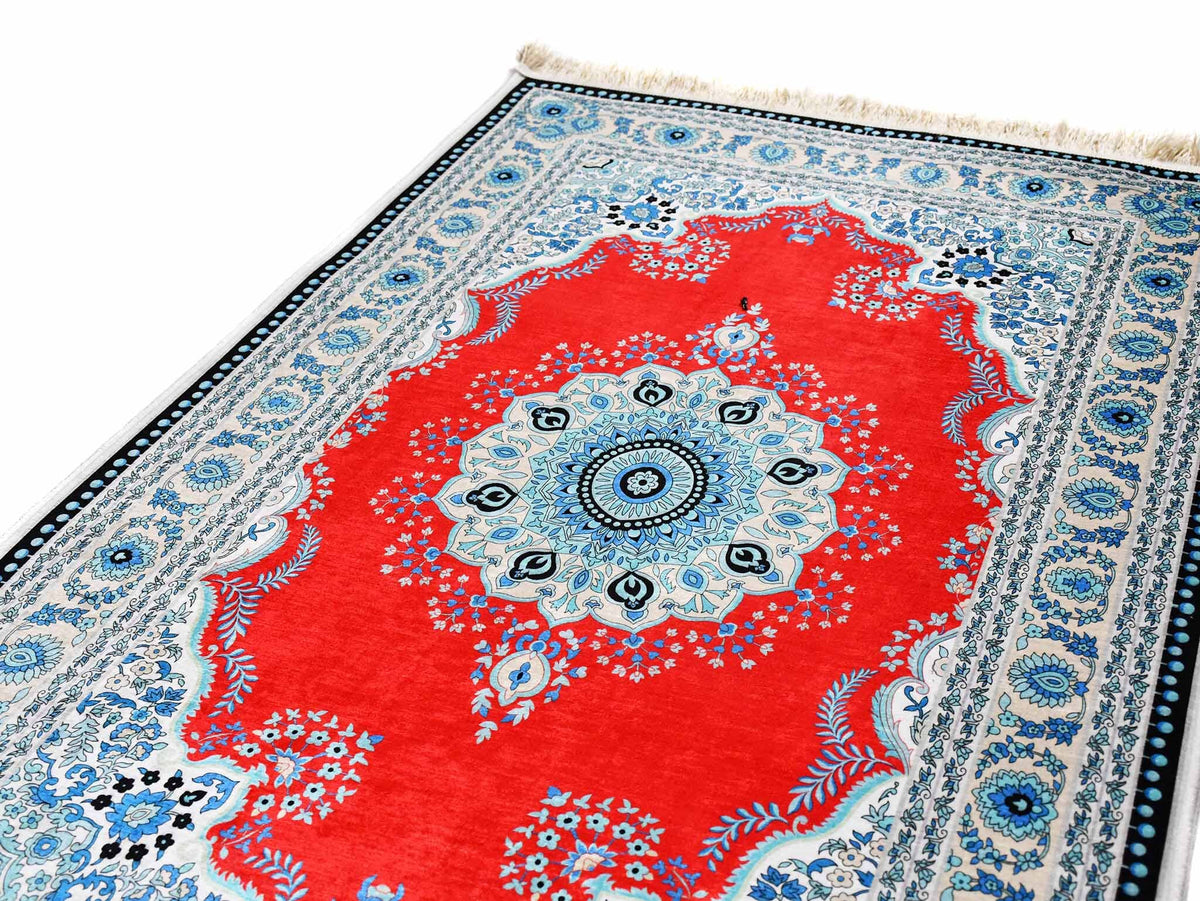 Prayer Rug Blue Central Medallion Red Textile Sydney Grand Bazaar 