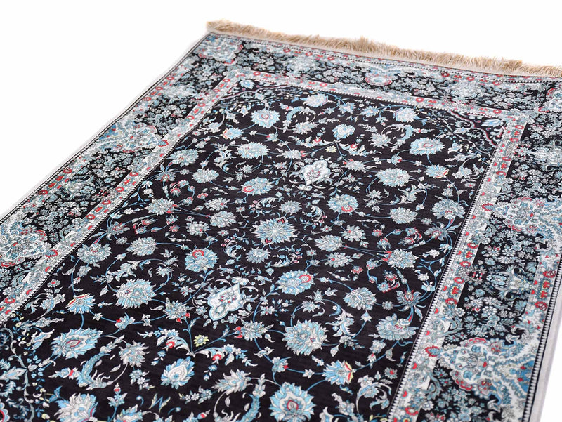Prayer Rug Black Central Medallion Grey