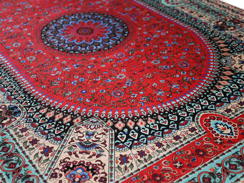 Prayer Rug Circle Medallion Red Beige Textile Sydney Grand Bazaar 