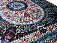 Prayer Rug Circle Medallion Turquoise Beige Textile Sydney Grand Bazaar 