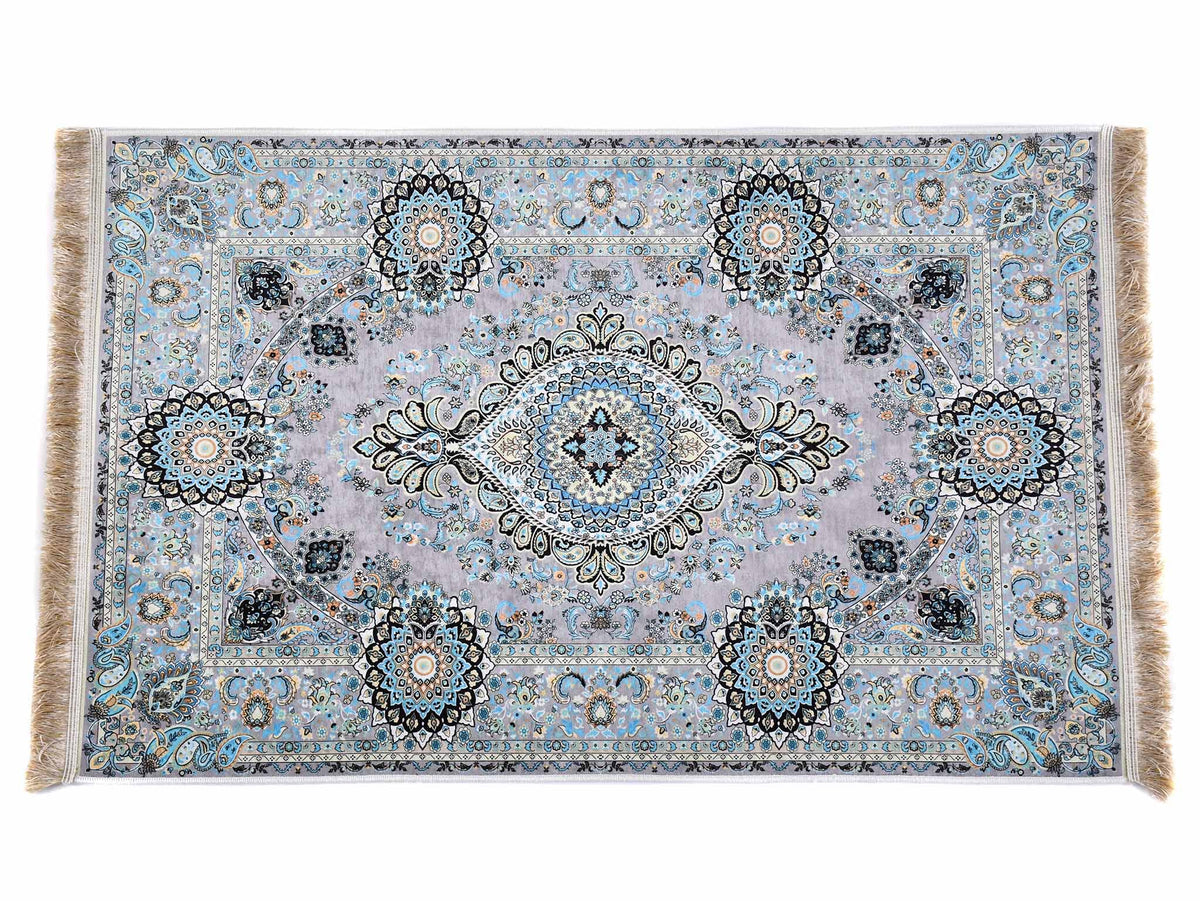 Prayer Rug Eye Central Medallion Blue Grey Textile Sydney Grand Bazaar 