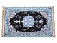 Prayer Rug Eye Square Central Medallion Blue Black Textile Sydney Grand Bazaar 