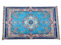 Prayer Rug Flower Central Medallion Blue Textile Sydney Grand Bazaar 